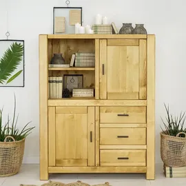 AC ANGEL CERDÁ Highboard 110 x 140 x 50 cm Walnuss / Schwarz