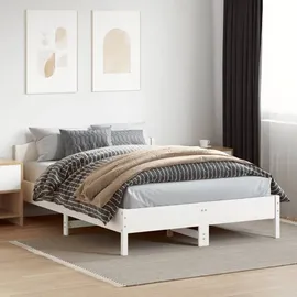 vidaXL Massivholzbett 120 x 200 cm Weiß