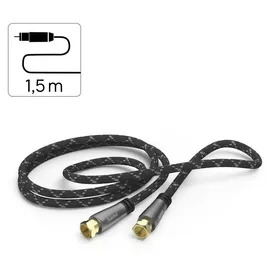 Hama SAT-Anschlusskabel F-Stecker - F-Stecker 1,5 m Schwarz/Grau