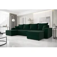 ALTDECOR Wohnlandschaft HEWLI-U, Couch mit Schlaffunktion, Wohnzimmer - Ecksofa grün