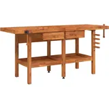 vidaXL Werkbank mit Schubladen Schraubstöcken 192x62x83 cm Akazienholz