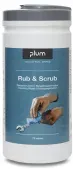Plum Rub & Scrub Reinigungstücher für den Einsatz ohne Wasser 5272 , 1 Spenderdose = 75 Tücher, Maße: 200 x 250 mm