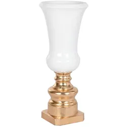Blumentopf Home ESPRIT Weiß Gold Faser Moderne 40 x 40 x 100 cm