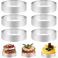 bunthaus Set Mit 6 Tortenringen Aus Edelstahl, 8 Cm Kreisform, Tortenring Aus Edelstahl, Hitzebeständig, Perforiert Für Mousse-kuchen