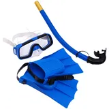 BESPORTBLE Kinder Taucherbrille Und Schwimmflossen Satz Aus Silikon Verstellbar Blau Mit Atemschlauch Und Vollgesichtsmaske Tauchzubehör Für Kinder Für Outdoor Schnorcheln