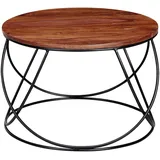 FineBuy Couchtisch Sheesham Braun 60 x 60 x 40 cm