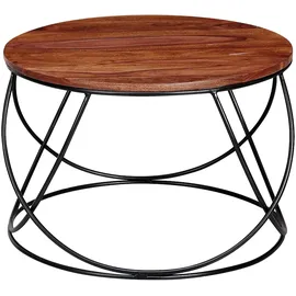 FineBuy Couchtisch Sheesham Braun 60 x 60 x 40 cm