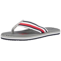 Tommy Hilfiger Herren Flip Flops Massage Footbed Zehentrenner, Grau (Antique Silver), 43 - 43 EU