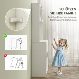 Homcom Küchenschrank Hochschrank Buffetschrank mit Arbeitsplatte 35 x 180 x 108 cm Weiß