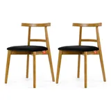 Konsimo Holzstuhl LILIO schwarz 2er Set