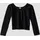 s.Oliver Cropped-Shirt mit mit samtiger Struktur - schwarz - 134/140