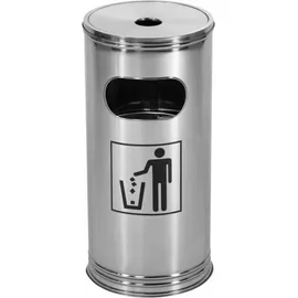 Wesco WESCO® Standascher, Edelstahl, 15 l Stahl mit Aschenbecher