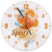 Speecheese Cocktail Wanduhr aus Glas mit Spruch It's Spritz