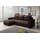 Fun Möbel Ecksofa Sofa NORA mit Schlaffunktion D/H Braun Ottomane Links - Schwarz