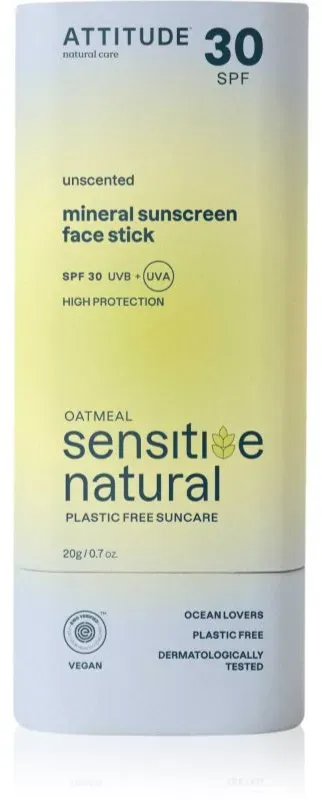 Attitude Sensitive Natural Face Stick mineralische Sonnencreme in der Form eines Stiftes für empfindliche Haut 20 g