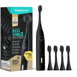 happybrush ECO VIBE 3 Starterkit + 4 Refills (Schwarz)