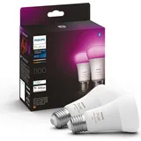 Philips Hue White & Color Ambiance E27 LED Lampen 2-er Pack (806 lm), dimmbare LED Leuchtmittel für das Hue Lichtsystem mit 16 Mio. Farben, smarte...