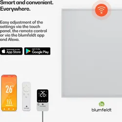 Blumfeldt RadiantSmart IR Heater  Infrarotheizung  Externer Thermostat  360 W  Energieeffizient Weiß