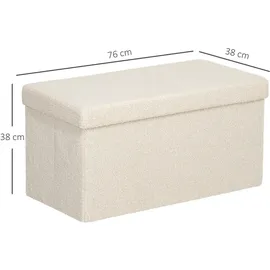 Homcom Polsterbank Cremeweiß 76 x 38 x 38 cm