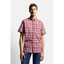 Kurzarmhemd BUGATTI, Herren, Gr. XL, Normalgrößen, rot, 100% Baumwolle, casual, normal, Kurzarm, Hemden, mit Button-Down-Kragen
