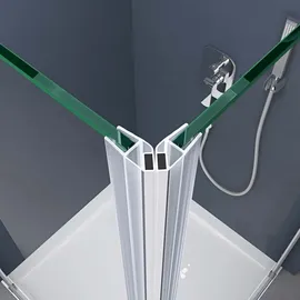 SoGood doporro Eck-duschkabine Eckdusche 70x90x195cm Duschabtrennung Esg-sicherheitsglas Klarglas inkl. beidseitiger Easy-clean-beschichtung Hebe- und Senkmechanismus