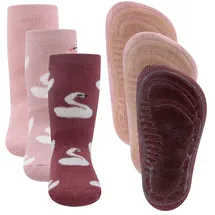 Ewers 3er-Pack Schwan Stoppersocken SoftStep, Socken mit Antirutschsohle für Mädchen, Anti-Rutsch-Socken mit Gummisohle, MADE IN GERMANY, 3 Paar rutschfeste Kindersocken, Größe 29-30 - 29-30