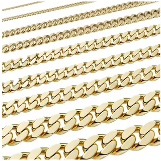 HOPLO Panzerkette Goldkette Panzerkette Länge 38cm - Breite 0,8mm - 585-14 Karat Gold, Made in Germany goldfarben 38 cm Kindergröße | 0.8 mm