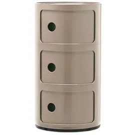 Kartell Componibili Container 3-fächer 0,0 x 0,0 x 0,0 cm Braun/Schwarz