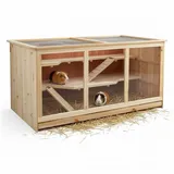Mucola Kleintierkäfig Kleintierkäfig Nagerkäfig Hamsterkäfig Mäusekäfig Rattenkäfig Holz, drei Stockwerken braun