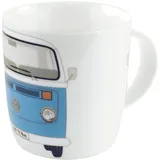 BRISA VW Collection - Volkswagen Große Keramik Kaffee-Tee-Cappuccino-Tasse-Becher-Haferl im T2 Bulli Bus Design (Bus Front/Blau)