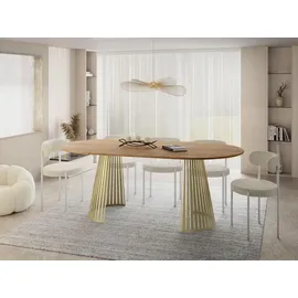 WFL GROUP Esstisch Ø 100 cm braun