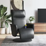 Gecheer Massagesessel mit Fußteil, Relaxsessel mit Liegefunktion, TV Sessel, Massagestühle, Liegesessel, Fernsehsessel, Kunstleder, Schwarz