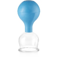 PULOX Schröpfglas aus Echtglas inkl. Saugball in Blau, 52 mm