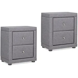 Homestyle4u Nachtschrank 2er Set 47 x 54 x 29 cm Grau