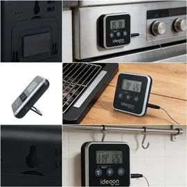 ideoon Grillthermometer 19 cm rostfrei schwarz