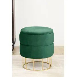Akord Pouf Elza Samt 37 x 42 cm Grün