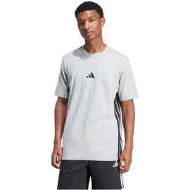 adidas Essentials 3-Streifen Single Jersey Kurzarm-T-Shirt Medium Grey Heather / Black S
