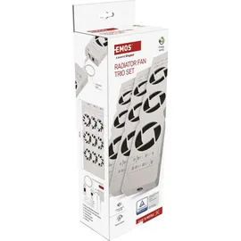 EMOS Heizung-Ventilator Starterset TRIO 3 Stück Heizgebläse inkl. Temperatursensor mit Regler Luftdurchsatz 36 m3/h pro Ventilator