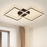 GBLY Homefire Deckenlampe LED Deckenleuchte Schlafzimmer 24W Wohnzimmerlampe Warmweiß Küchenlampe Modern Esszimmerlampe Schwarz Eckig Deckenleuchten für Wohnzimmer Kinderzimmer