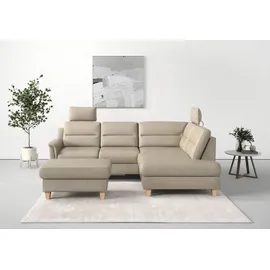 sit&more Ecksofa Farö 251x90x187 cm Microfaser Ottomane rechts ohne Bettfunktion-ohne Bettkasten, beige (57405846-0)