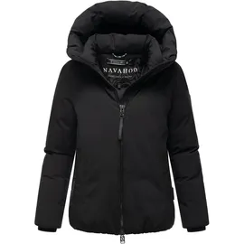 Navahoo Damen, Warme Winterjacke mit 2-Wege-Reißverschluss Blütenlicht 14 Black Gr. XS - XS