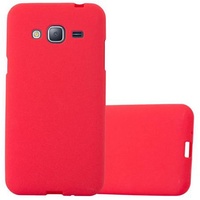 Cadorabo TPU Frosted Cover Galaxy J3 2016 Hülle Rot