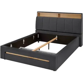 INOSIGN Polsterbett INOSIGN "CiTY/GiRON,, gepolstertes Stauraumbett, mit LED Beleuchtung", grau (anthrazit), B:170cm H:110cm L:235cm, Betten, Polsterbett, Bettkasten mit Hundebett oder als Stauraum, klappbare Kopfteile