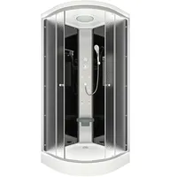 SeniorBad Duschkabine Fertigdusche Dusche Komplettkabine D10-03M0 80x80 cm - Schwarz