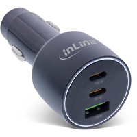 InLine USB KFZ Stromadapter Power Delivery, 2x USB-C + QC 3.0, USB-A schwarz