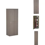 Gartenschrank Braun 65x45x172 Cm Pp Holz-optik - Gartenschrank - Aufbewahrungsraum - Außenmöbel - Polypropylen - Braun