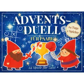Independently published Adventsduell für Paare: Das besondere Adventskalender-Spielbuch – 24 Spiele für Zwei voller Spaß, Lachen, kleiner 1-gegen-1 Duelle und Weihnachtsstimmung