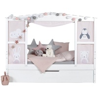 TICAA Hausbett mit Bettkasten "Amelie" Kiefer Weiß