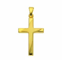 Kreuzkette ADELIA ́S "Halskette - Kreuzkette mit Kreuz Anhänger aus 585 Gold", gold, Halsketten, Damen, Gelbgold 585 Gold, Gelbgold 585, Gold, Kreuzkette, Schmuckset mit bis 45 cm stufenlos verstellbarer 925 Silber Halskette