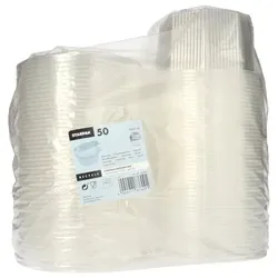 Starpak 50 Verpackungsbecher mit Klappdeckeln, PP 8-eckig 1 l 8,3 cm x 13 cm x 13 cm transparent